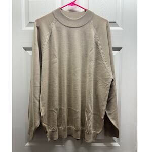 Tagio Men's Size XL Beige Merino Wool Acrylic Blend Neutral Pullover Sweater